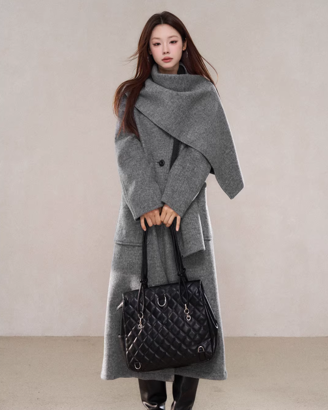 Scarf Collar Wool Coat WDB0004
