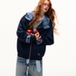 Plaid Patched Hood Jacket / Long Sleeve Top / Denim Pants ASG0048