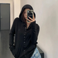 Snap Button Hooded Cardigan YLS1039