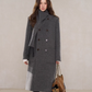 Scarf Collar Double Breasted Wool Coat WDB0003