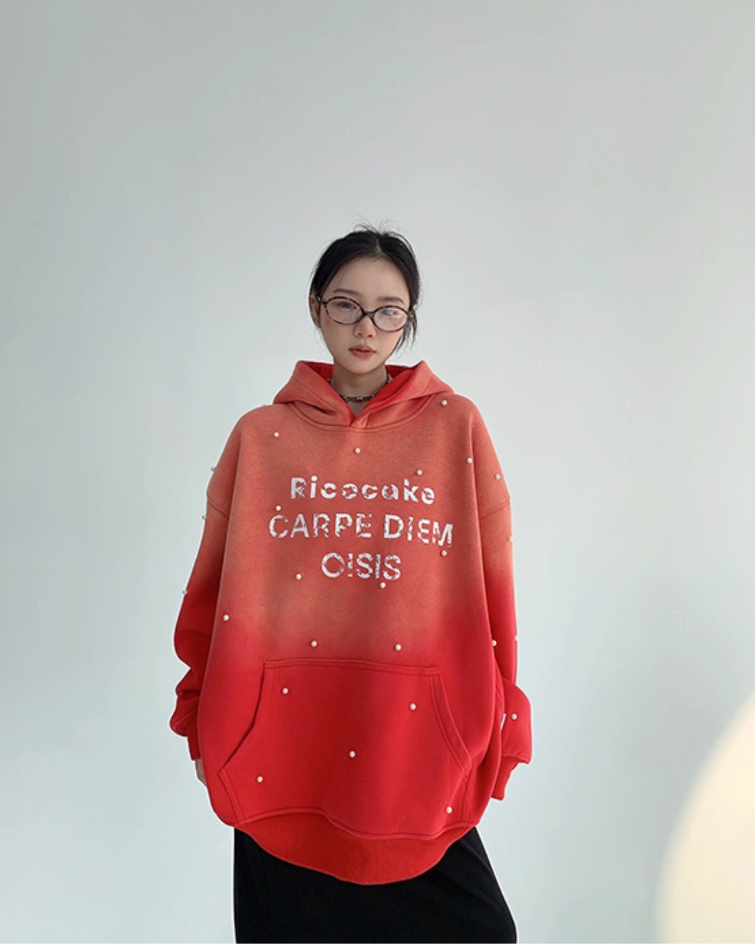 Gradient Studded Sweatshirt Hoodie YLS0987