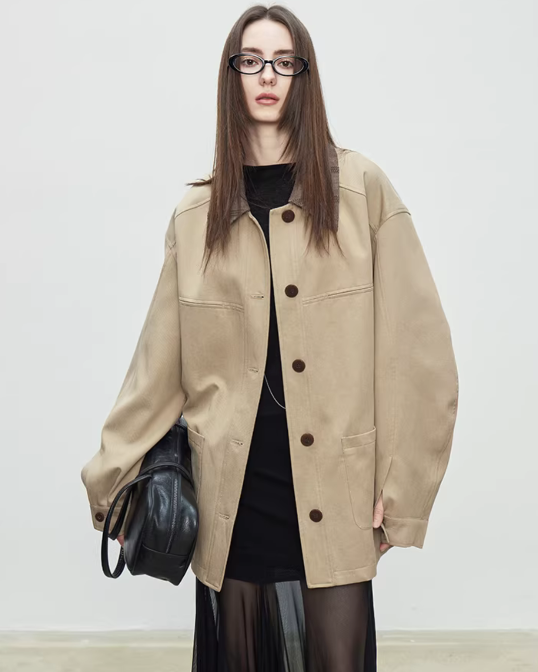 Patchwork Mid-Length Trench Coat TEO0008