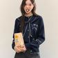 Dog Embroidery Round Neck Knit Cardigan ASG0070