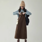 Blue Stripe Shirt / Wide Denim Pants / Corduroy Overall Skirt AMU0033