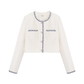 Color Contrast Stitch Tweed Jacket WDB0018