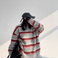 Border Shaggy Knit Tops YLS0713