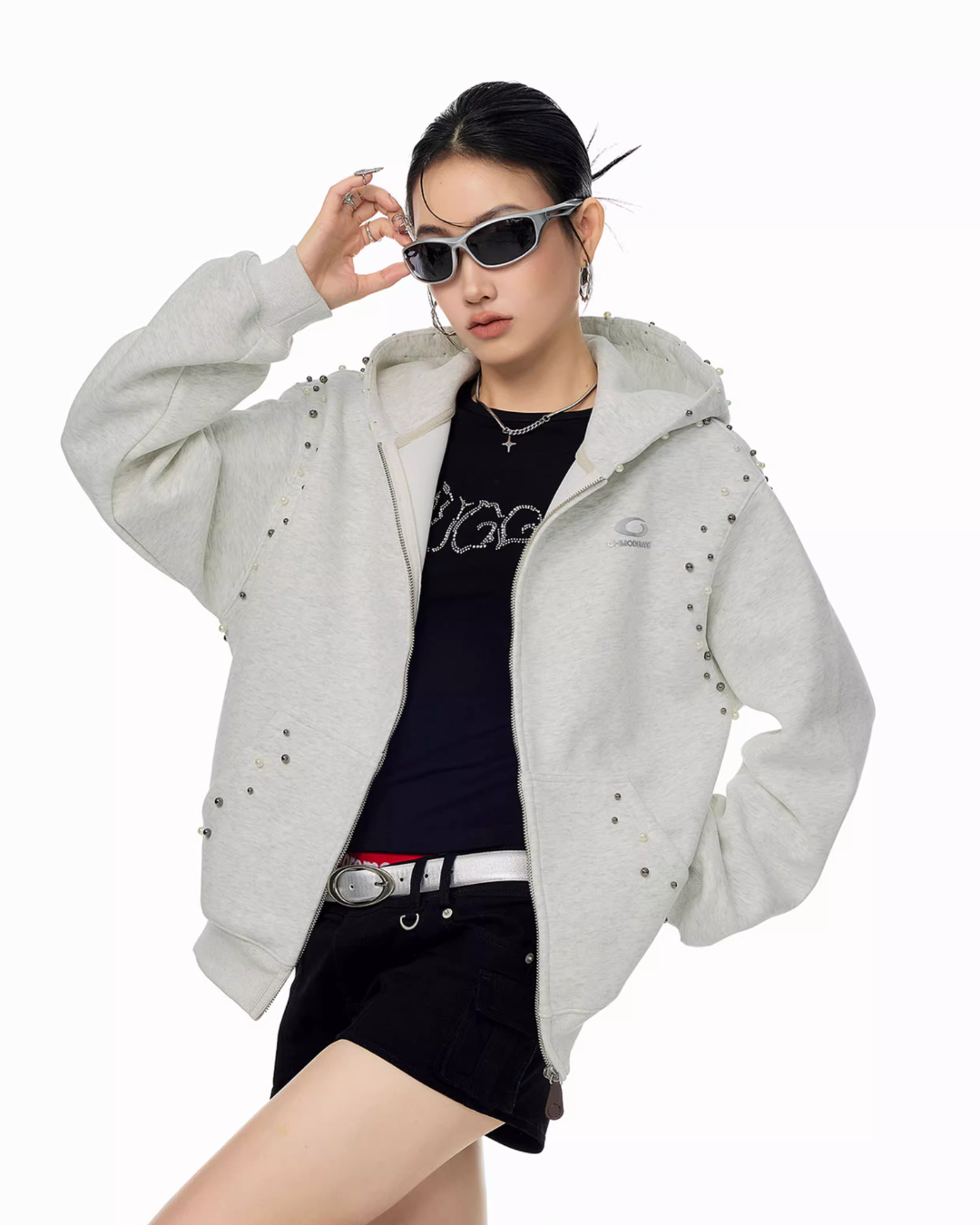 Pearl Design Zip Hoodie ICM0092