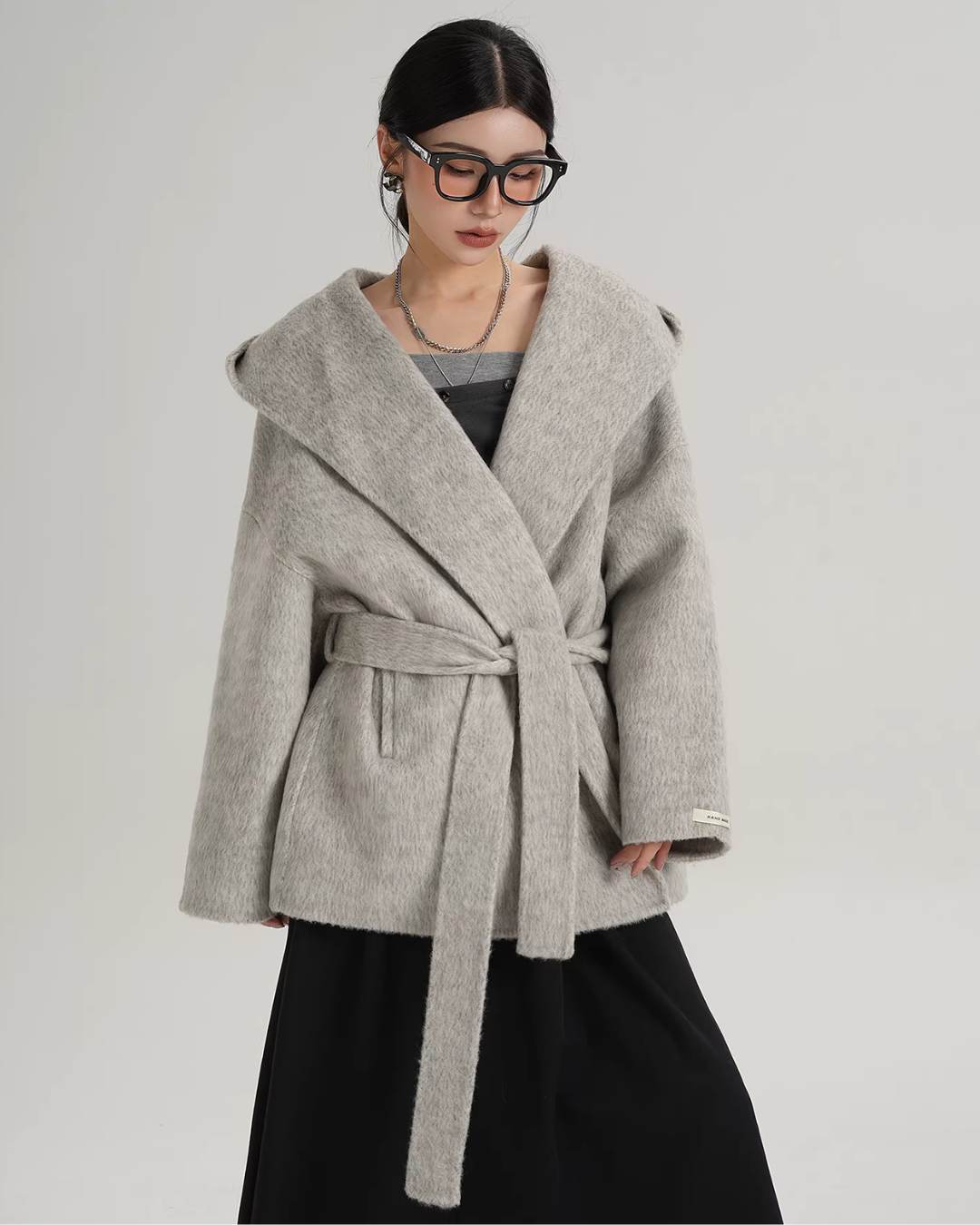Open Collar Long Coat SRS0414