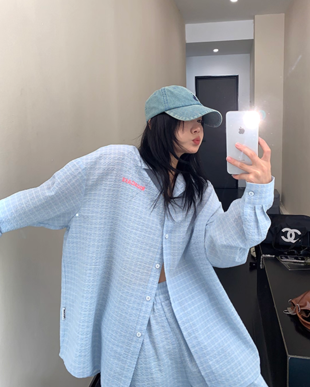 Plaid Long Sleeve Shirt / Loose Pants YLS0916