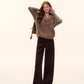 Fur Collar Cable Knit Top ASG0077