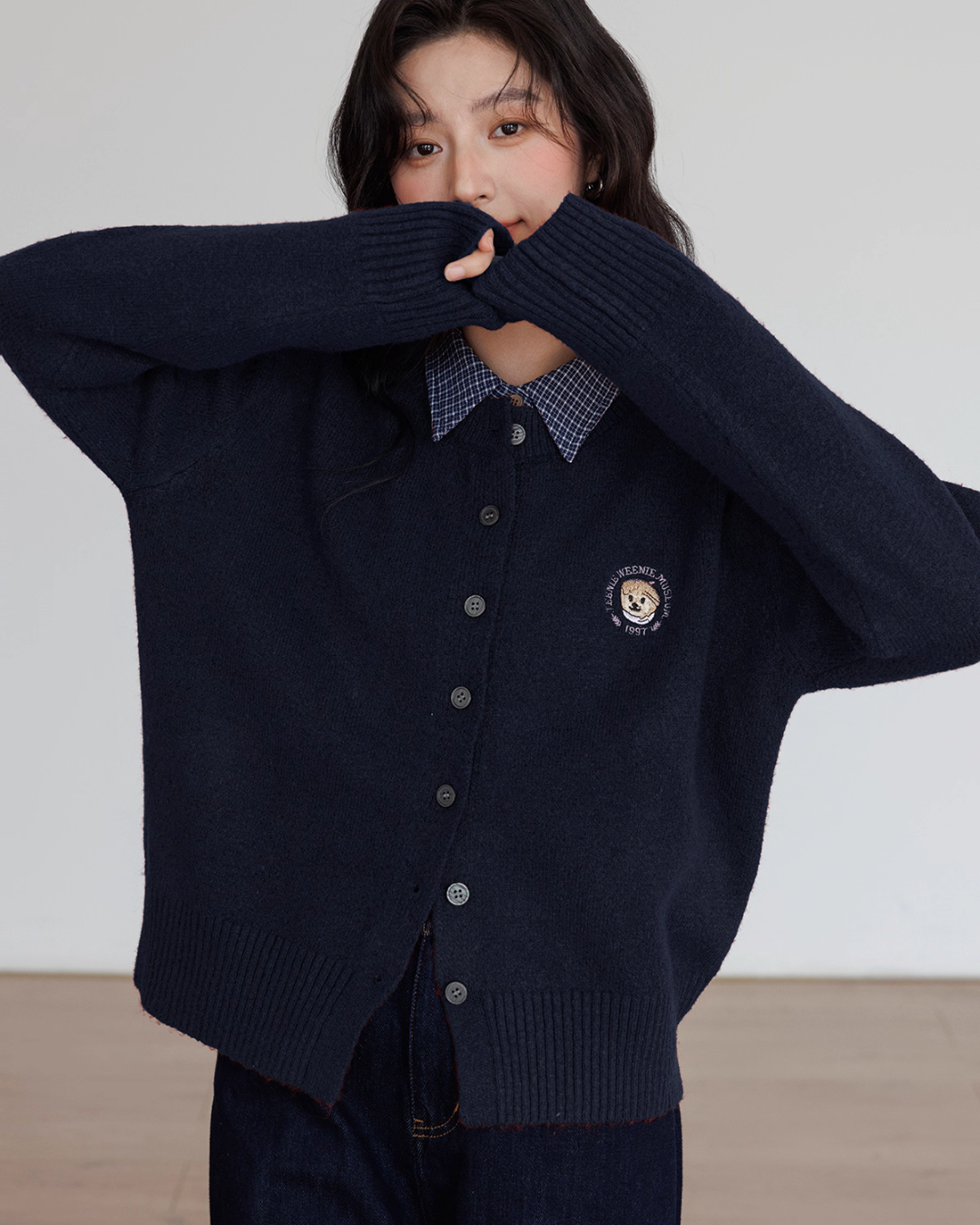 Round Neck Long Sleeve Knit Cardigan VAS0139