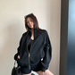 Rib-Knit Switch Zip-Up Blouson YLS1056