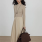 Mock Neck Top Docking Flare Skirt VAS0183