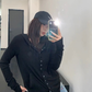 Snap Button Hooded Cardigan YLS1039