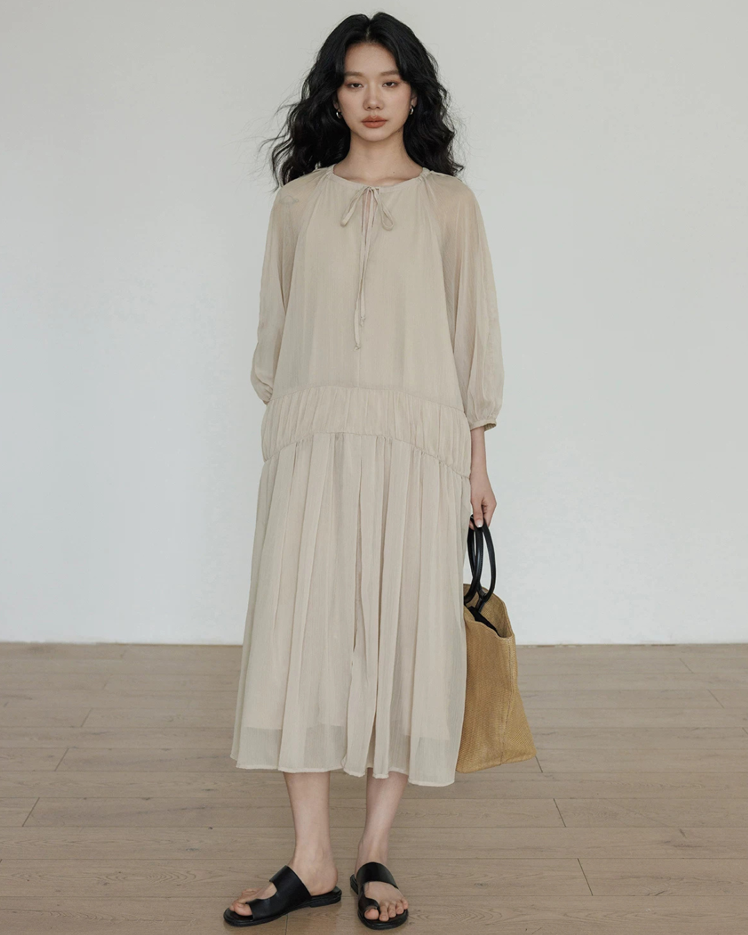 Feminine Tiered Long Dress VAS0197