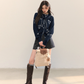 Dog Embroidery Round Neck Knit Cardigan ASG0070