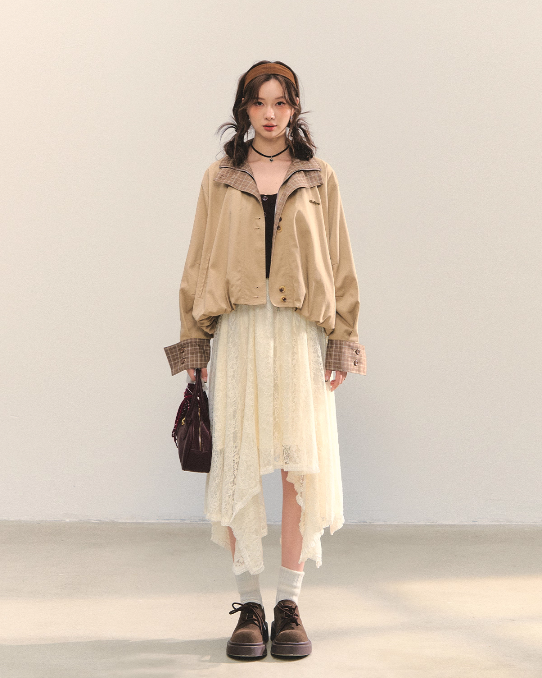 Retro Casual Khaki Jacket / Long-Sleeve Top ASG0052