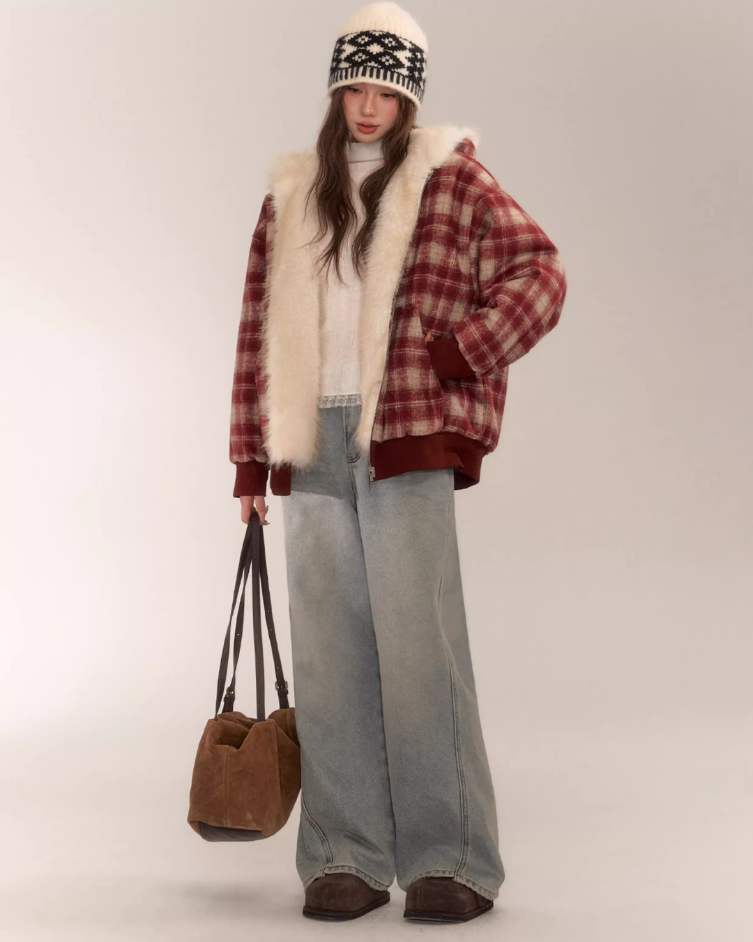 Reversible Check Fleece Jacket ASG0060