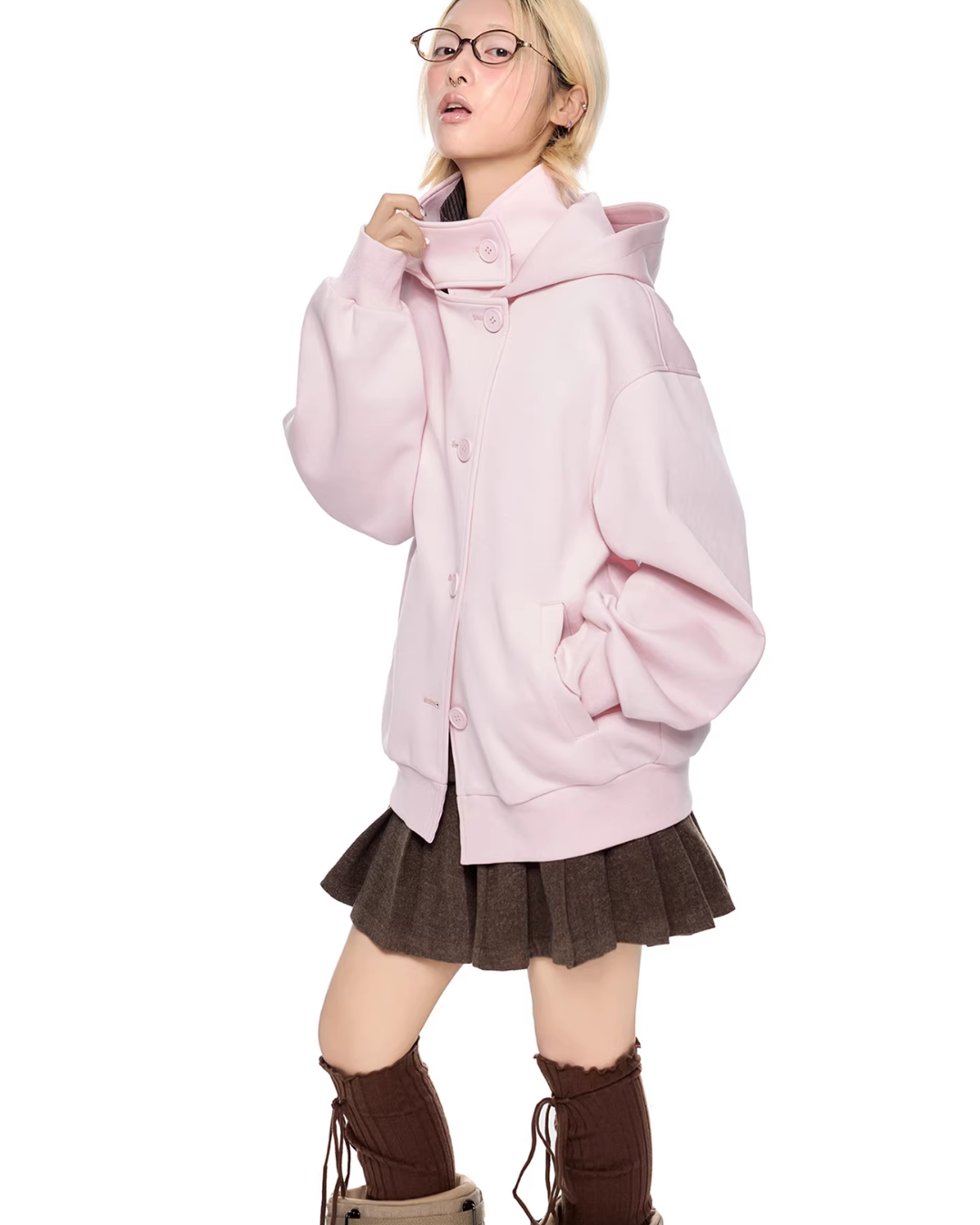 Short Wool Hooded Coat EZK0102