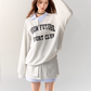 Retro Preppy Collar Sweat Tops / Mini Skirt ASG0009