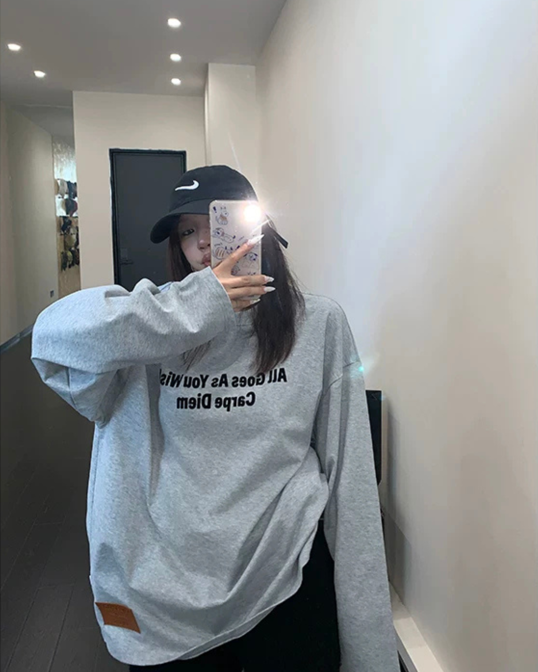 Logo Oversized Long-Sleeve T-Shirt YLS1061