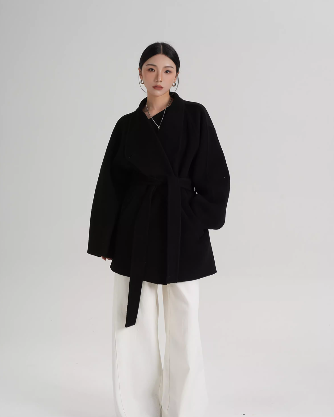Stand Collar Mid-Length Coat SRS0355
