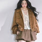 Wool Blazer Jacket/Mini Skirt/Frill Lace Blouse LAS0042