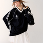 V-Neck Side Line Long Sleeve Top ASG0003