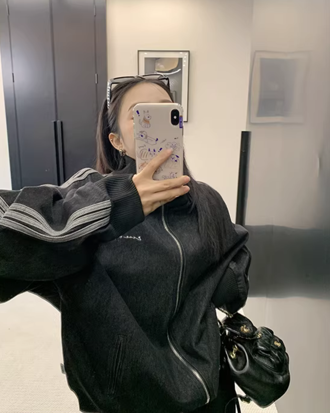 Sideline Denim Track Jacket YLS1017