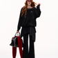 Stripe Lace Frill Off Shoulder Top / Flare Pants ASG0065