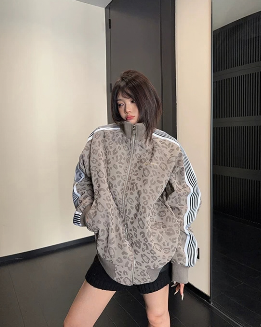 Sideline Leopard Track Jacket YLS1050