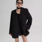 Collarless Wool Coat with Choker SRS0393