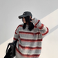 Border Shaggy Knit Tops YLS0713