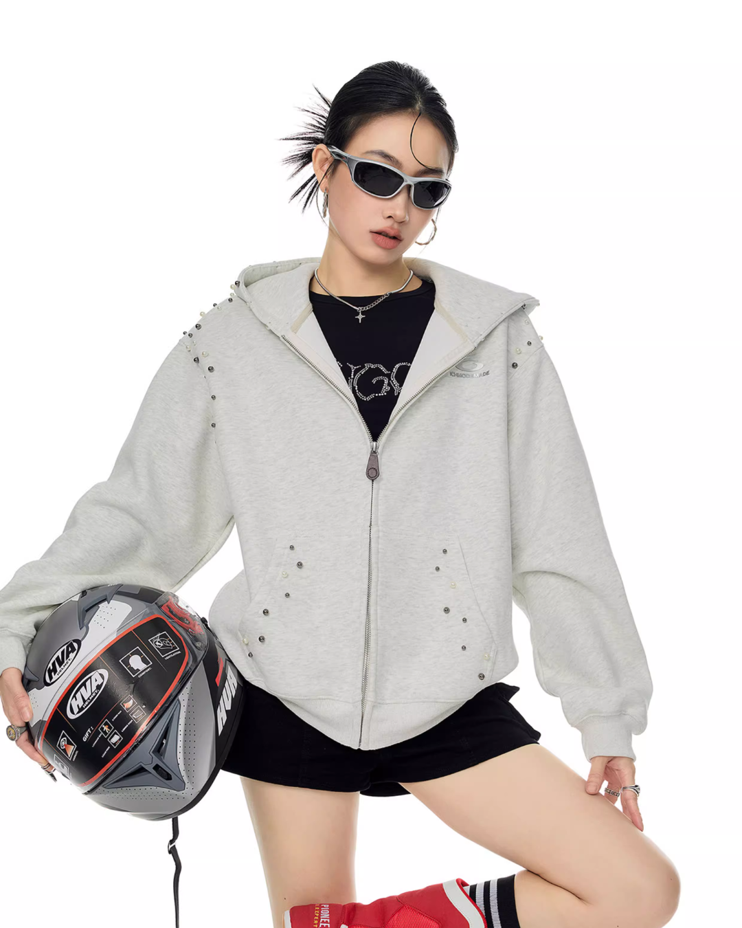 Pearl Design Zip Hoodie ICM0092