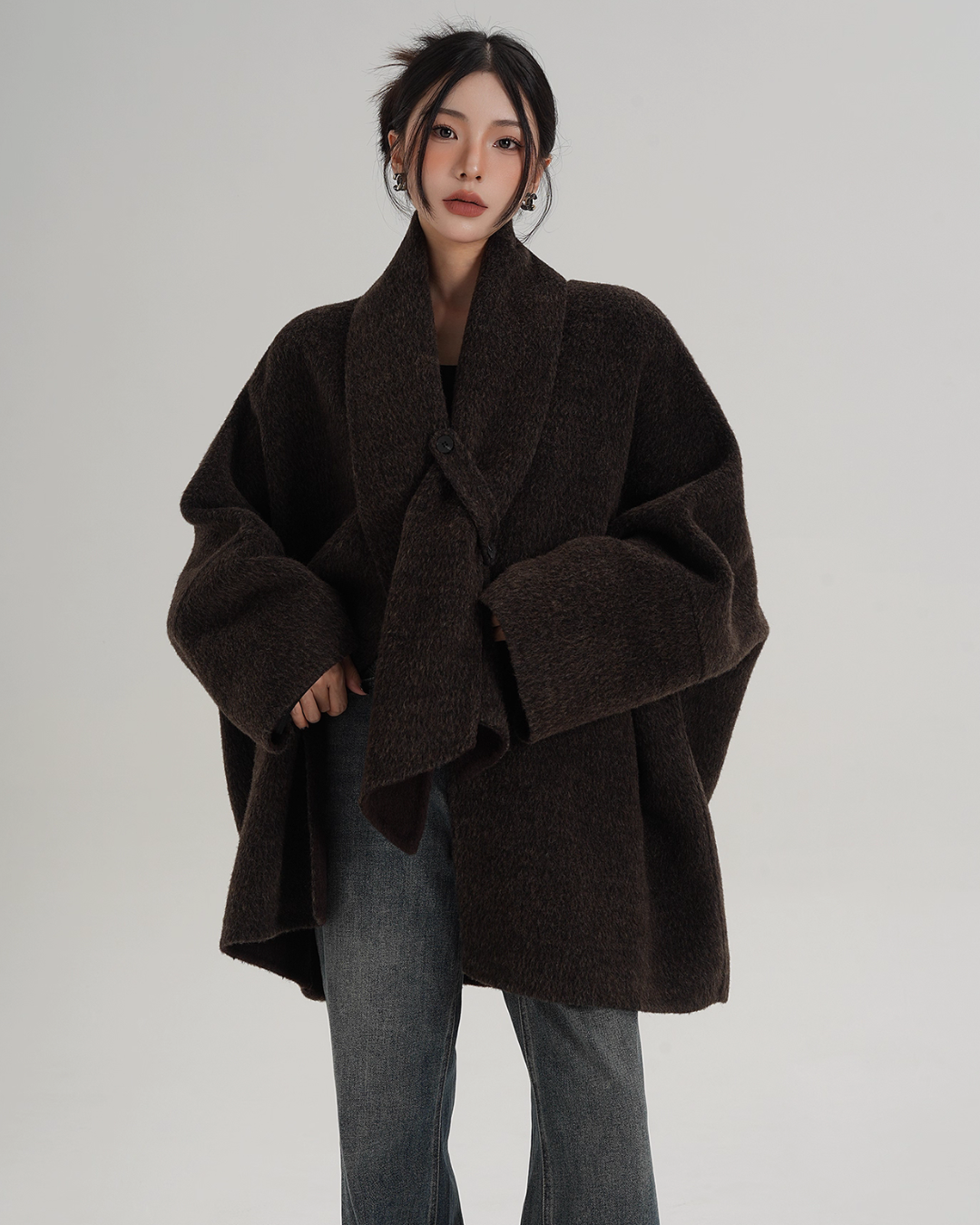 Collarless Wool Coat SRS0367