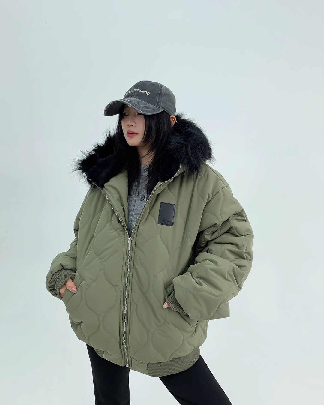 Wave Quilted Fur Jacket YLS0704