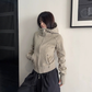 High-Neck Hooded Zip-Up Hoodie YLS1057