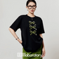 Ribbon Print T-Shirt / A-Line Mini Skirt LLA0486