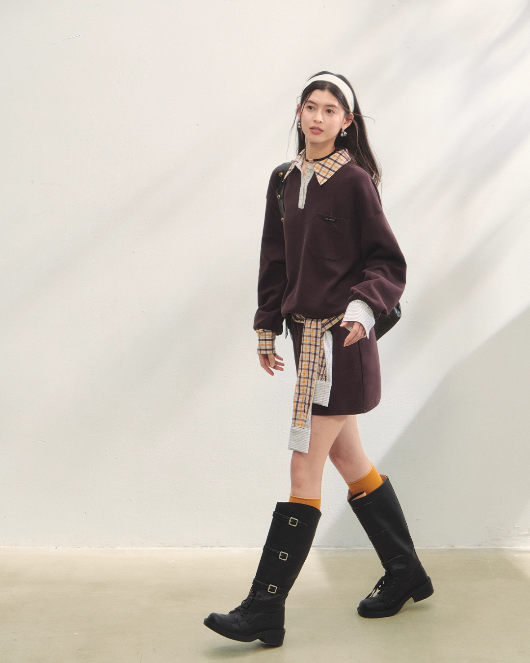 Paid Collar Polo Knit / Mini Skirt ASG0072