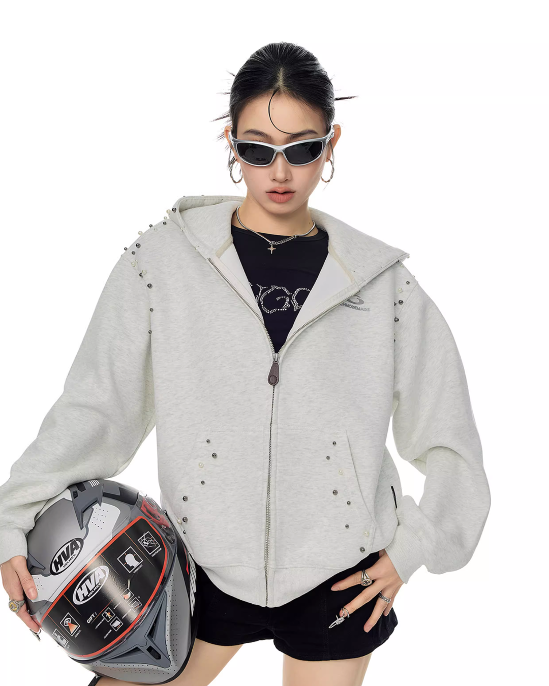 Pearl Design Zip Hoodie ICM0092