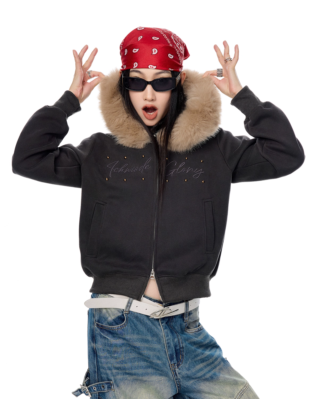 Fur Hood Zip Hoodie ICM0093