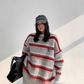 Border Shaggy Knit Tops YLS0713