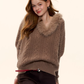 Fur Collar Cable Knit Top ASG0077