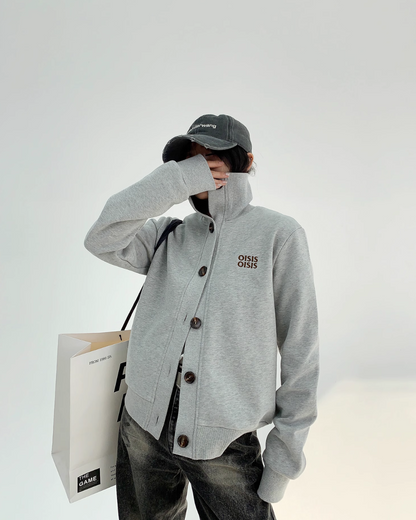 Stand Collar Button Jacket YLS0773