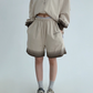 Gradient Loose Long Sleeve Top / Half Pants YLS0885