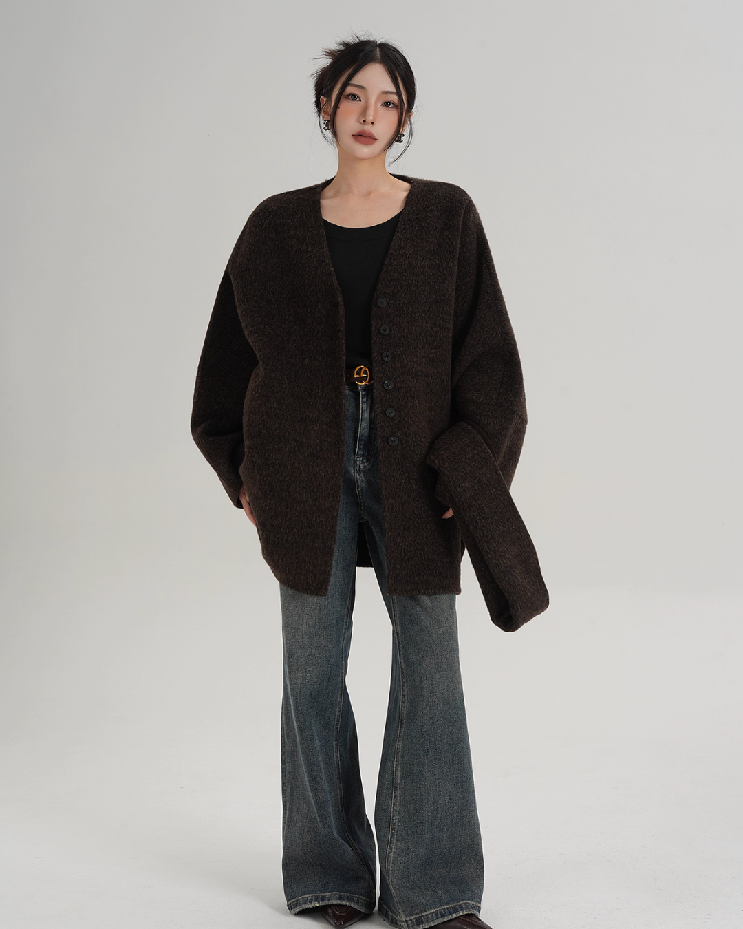 Collarless Wool Coat SRS0367