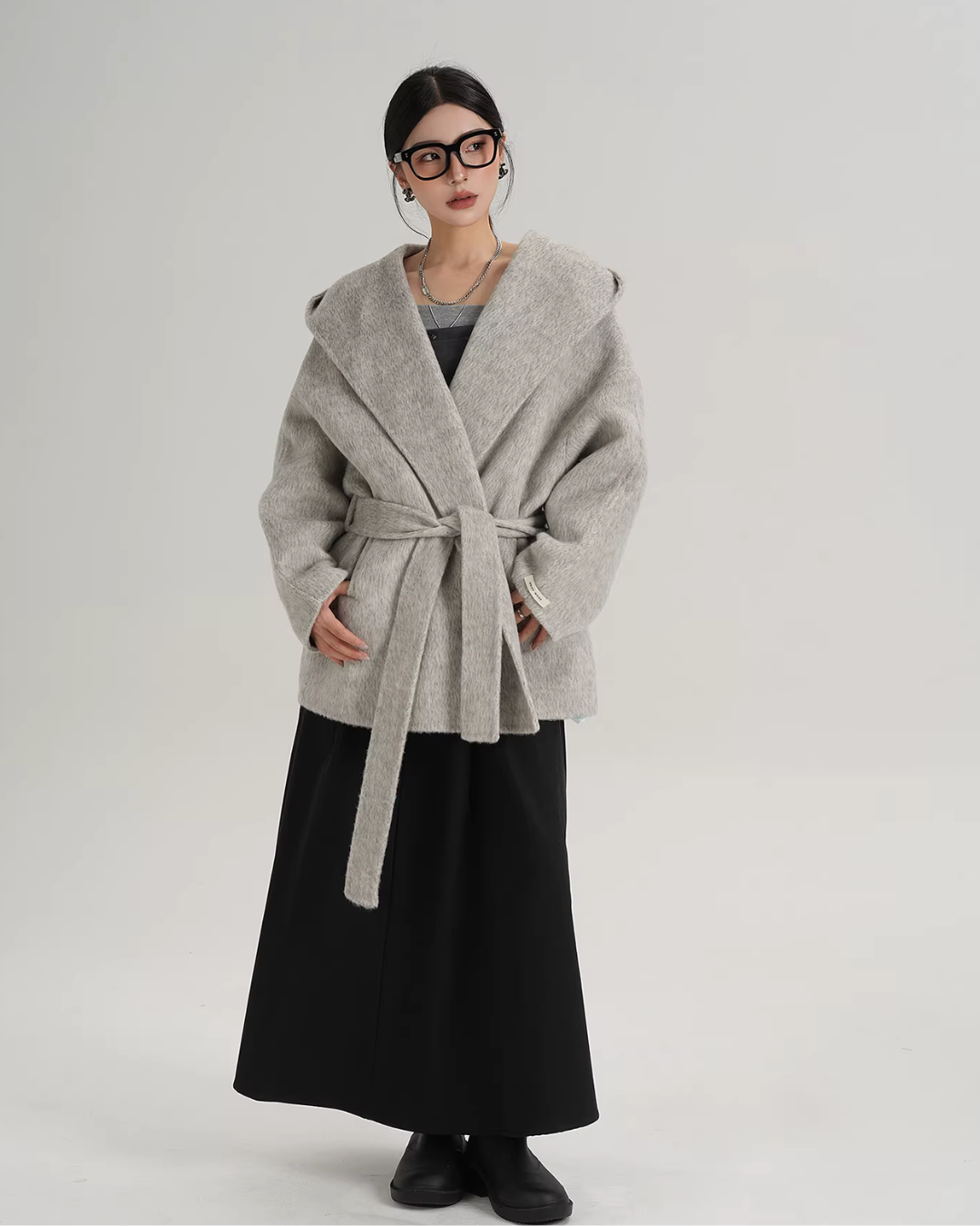 Open Collar Long Coat SRS0414
