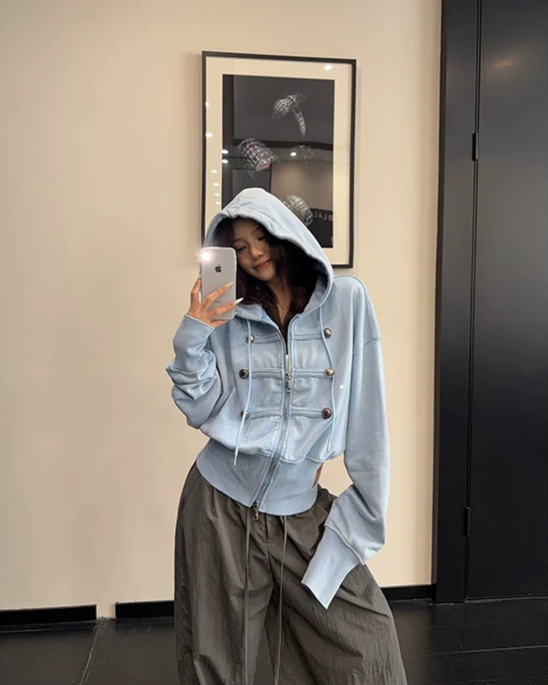 Napoleon-Style Zip-Up Hoodie YLS1071
