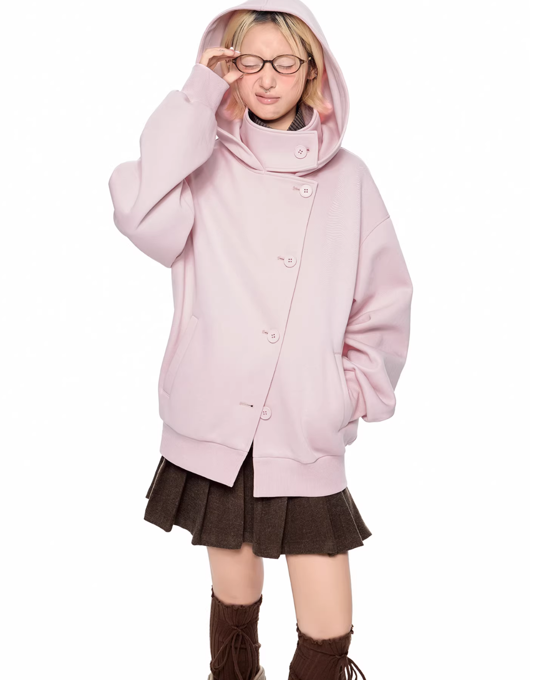 Short Wool Hooded Coat EZK0102