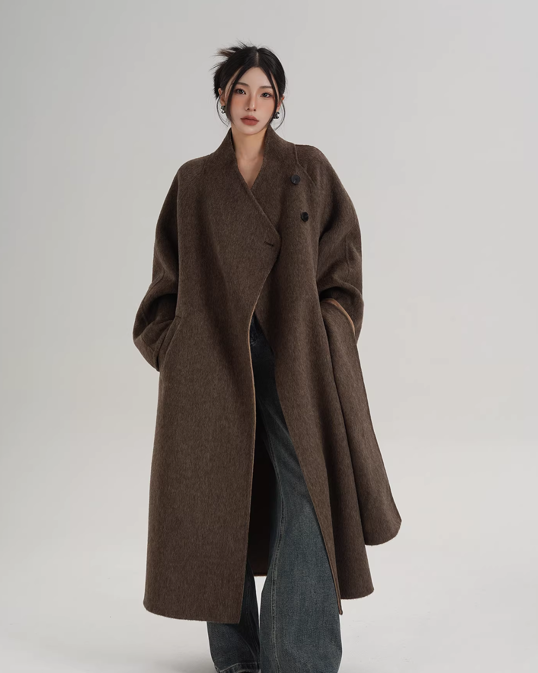 Scarf Design Long Wool Coat SRS0409